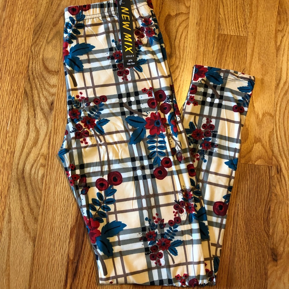 ❤️‼️SALE Tartan With Poppy Print Leggings